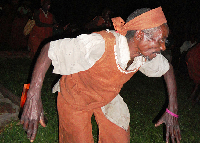 The Batwa engage in traditional dancing