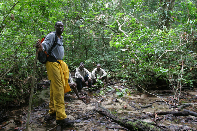 The head of the USAID/Uganda for Tourism Biodiversity Program, Kaddu Sebunya works with local communities in Uganda