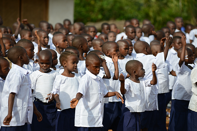 Students celebrate the grand opening of Ilima Conservation School