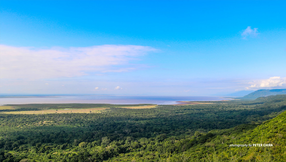 Photo of Lake Manyara from Ngorongoro in Tanzania