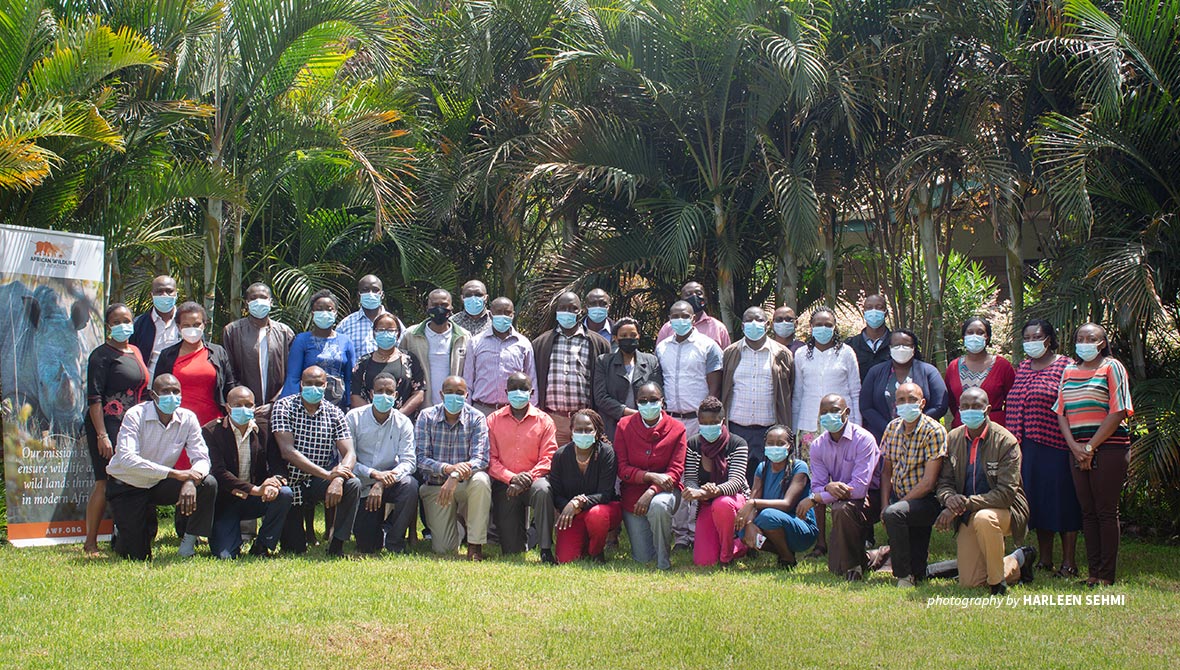 Group photo of KWS officials and expert rangers at curriculum development workshop