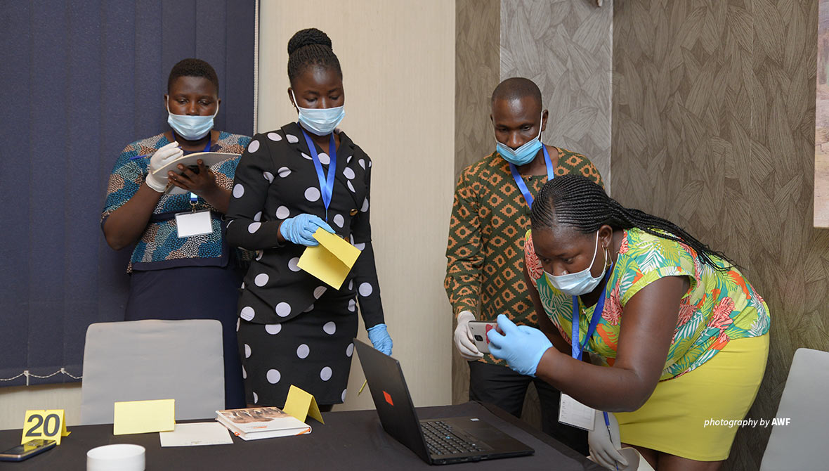 Photo of Ugandan Wildlife Authority participants at AWF cybercrime training in Uganda