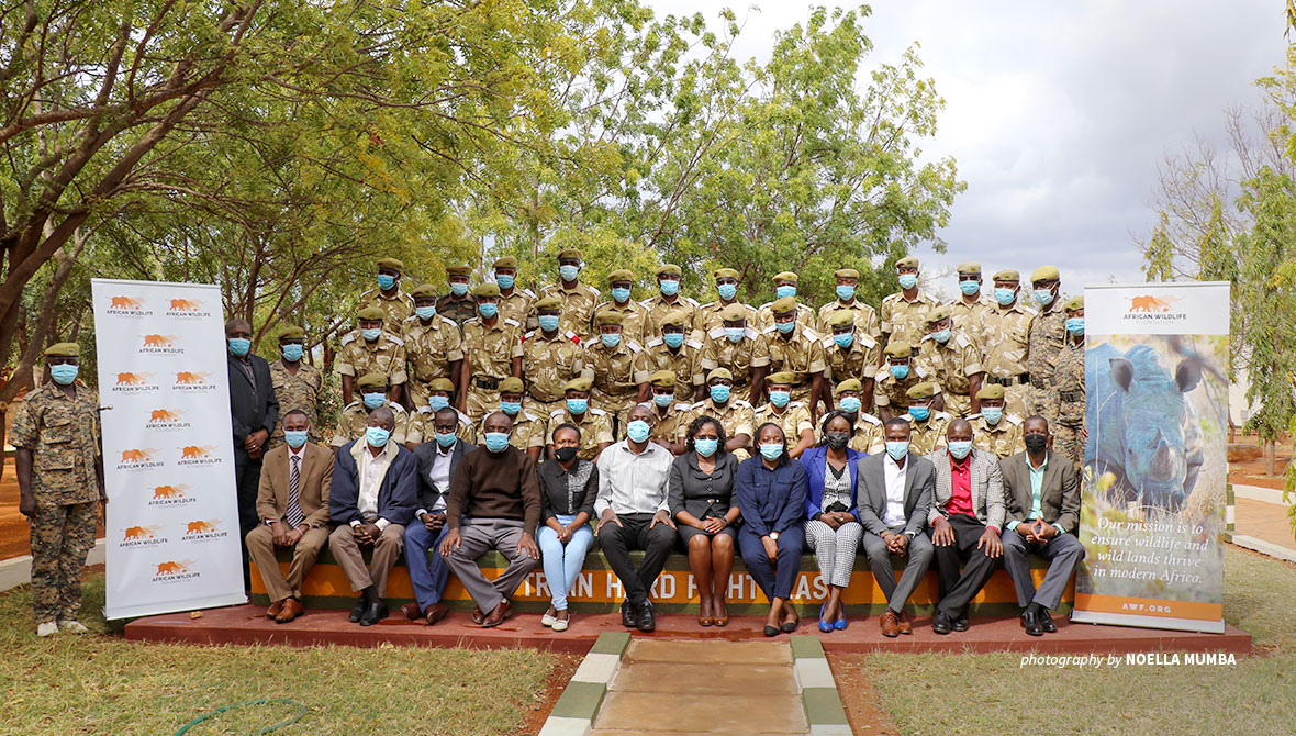 Group photo of KWS junior officers at AWF digital evidence training