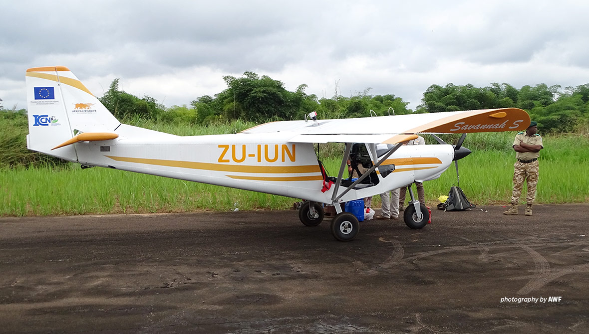 Photo of AWF new plane Sahara-S in Bili Uele landscape