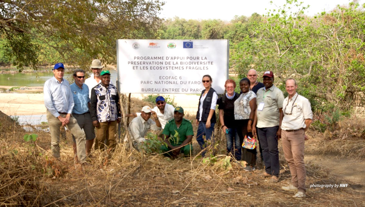 Photo of AWF staff and EU members in Faro, Cameroon