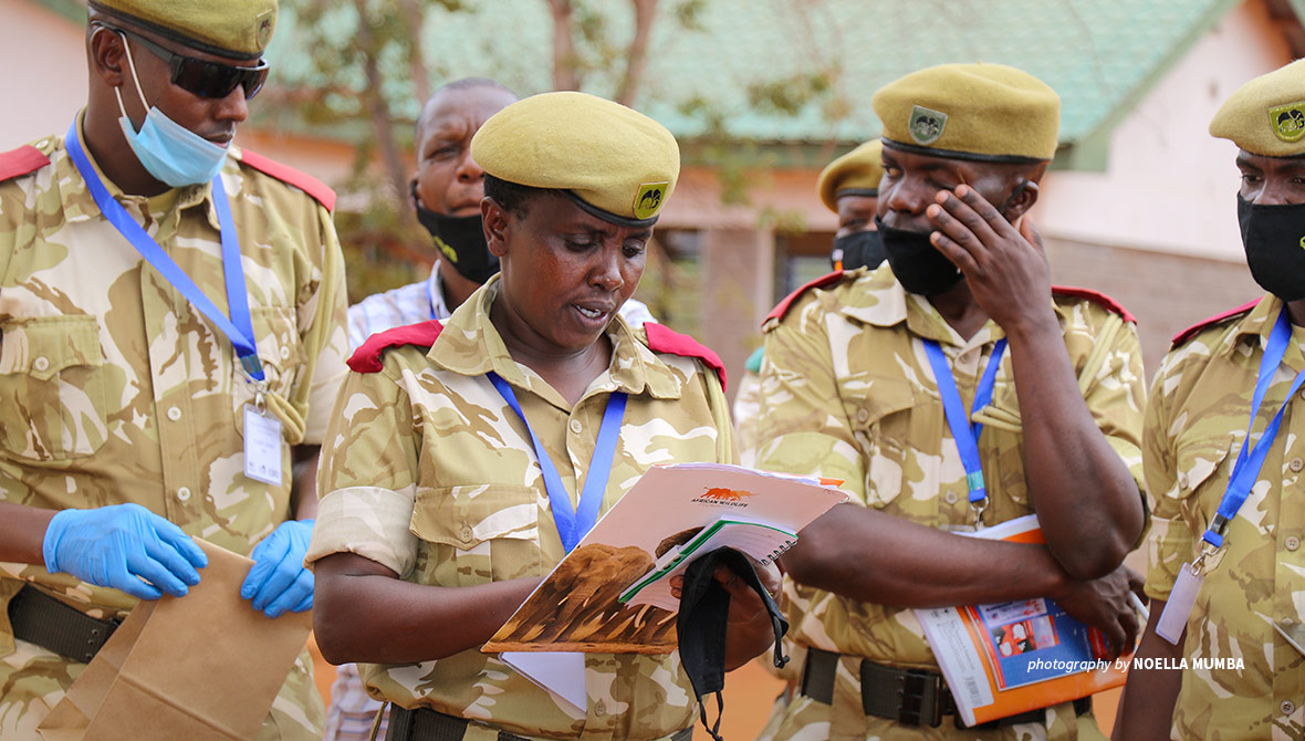 Photo of KWS wildlife officers during AWF training