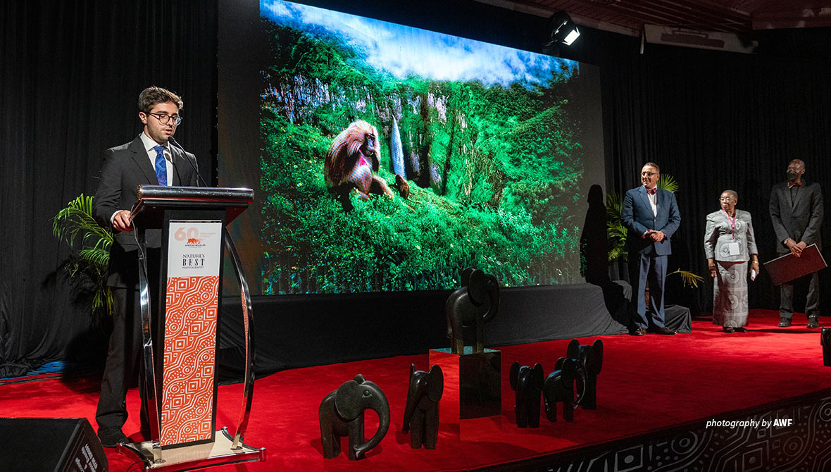 Photo of Riccardo Marchegiani receiving Mkapa Awards 2021 Grand Prize 