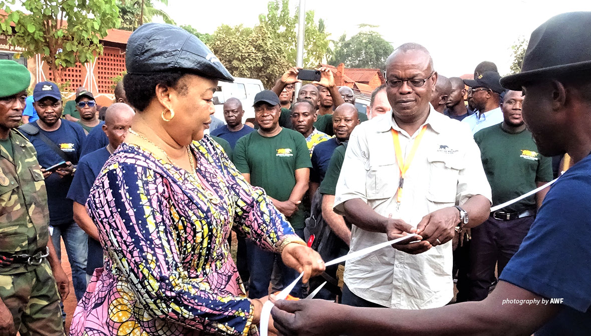 AWF VP Philip Muruthi and Ag. Governor of Bas-Uélé Ruth Gbaduli in BIli-Uele