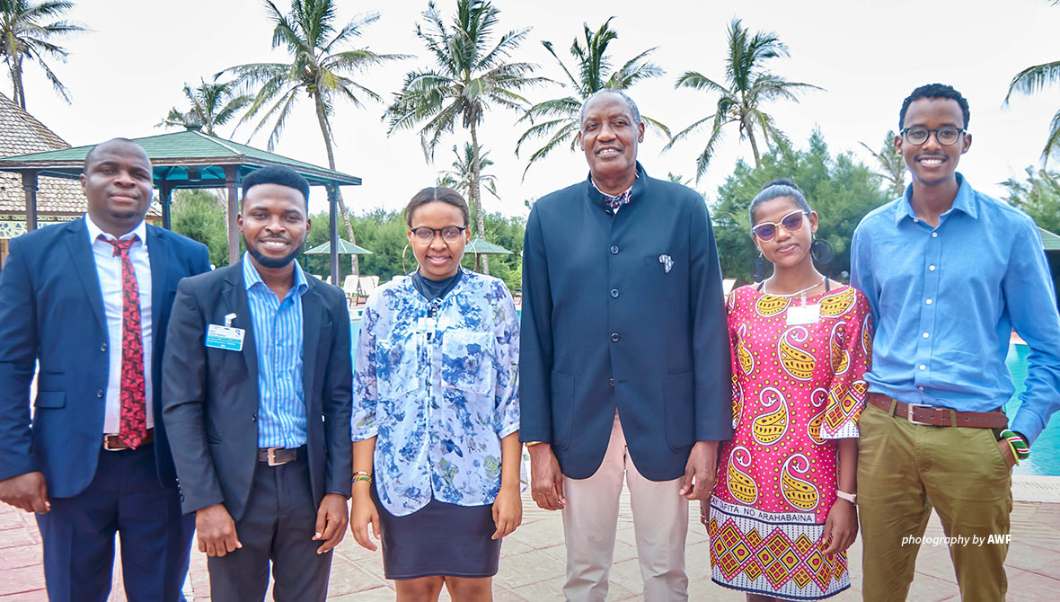 AWF CEO and Charles Wall Young African Policy Fellows at AMCEN