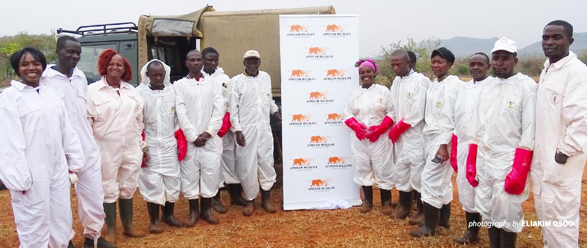 AWF Community Development Officer Mary Wanyika during beekeeping training