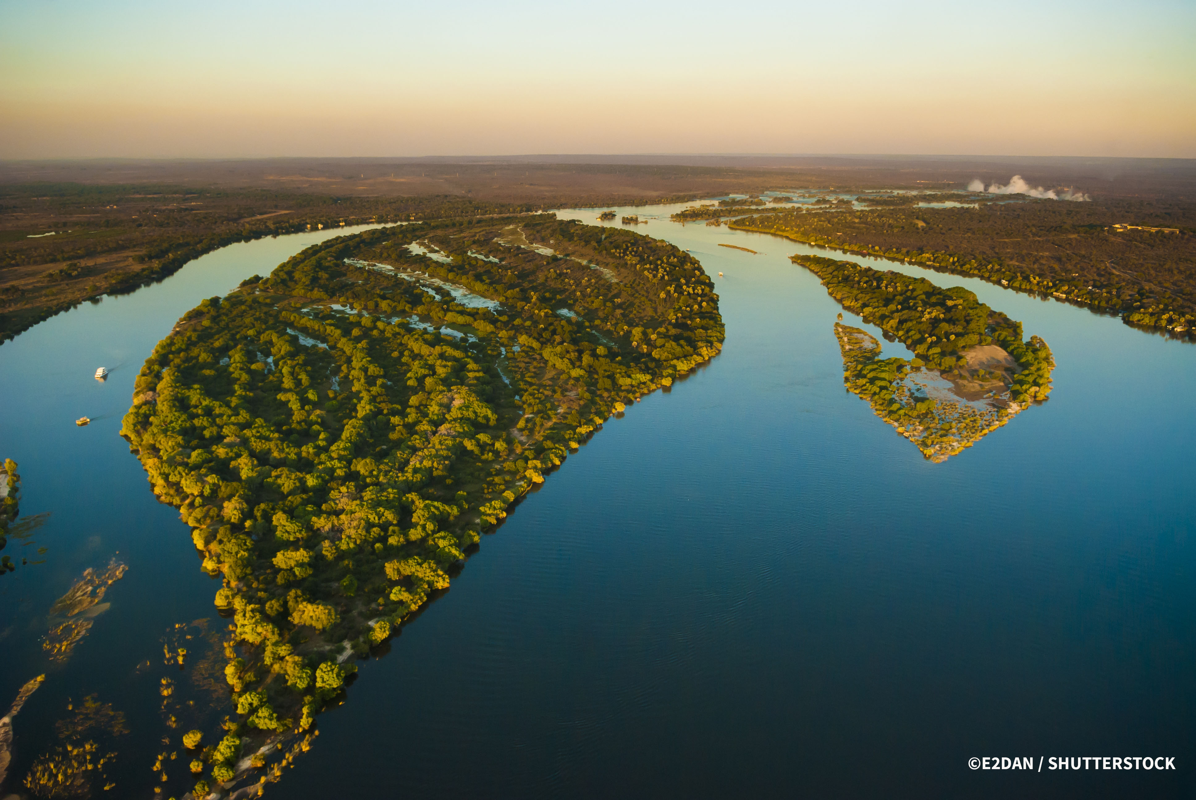 Aerial view of the Zambezi river