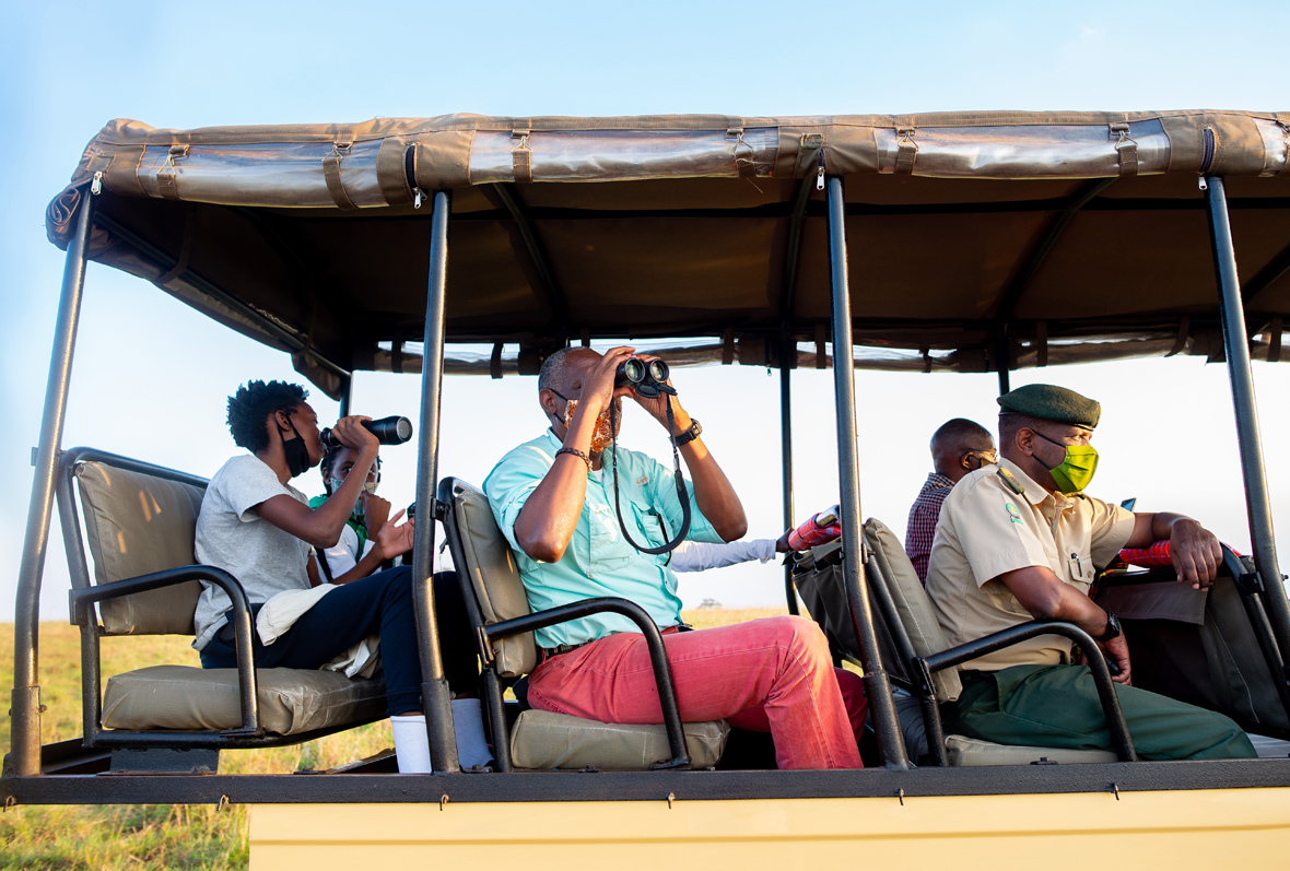 AWF CEO, Kaddu Sebunya on Safari with his family in Kidepo National Park, Uganda