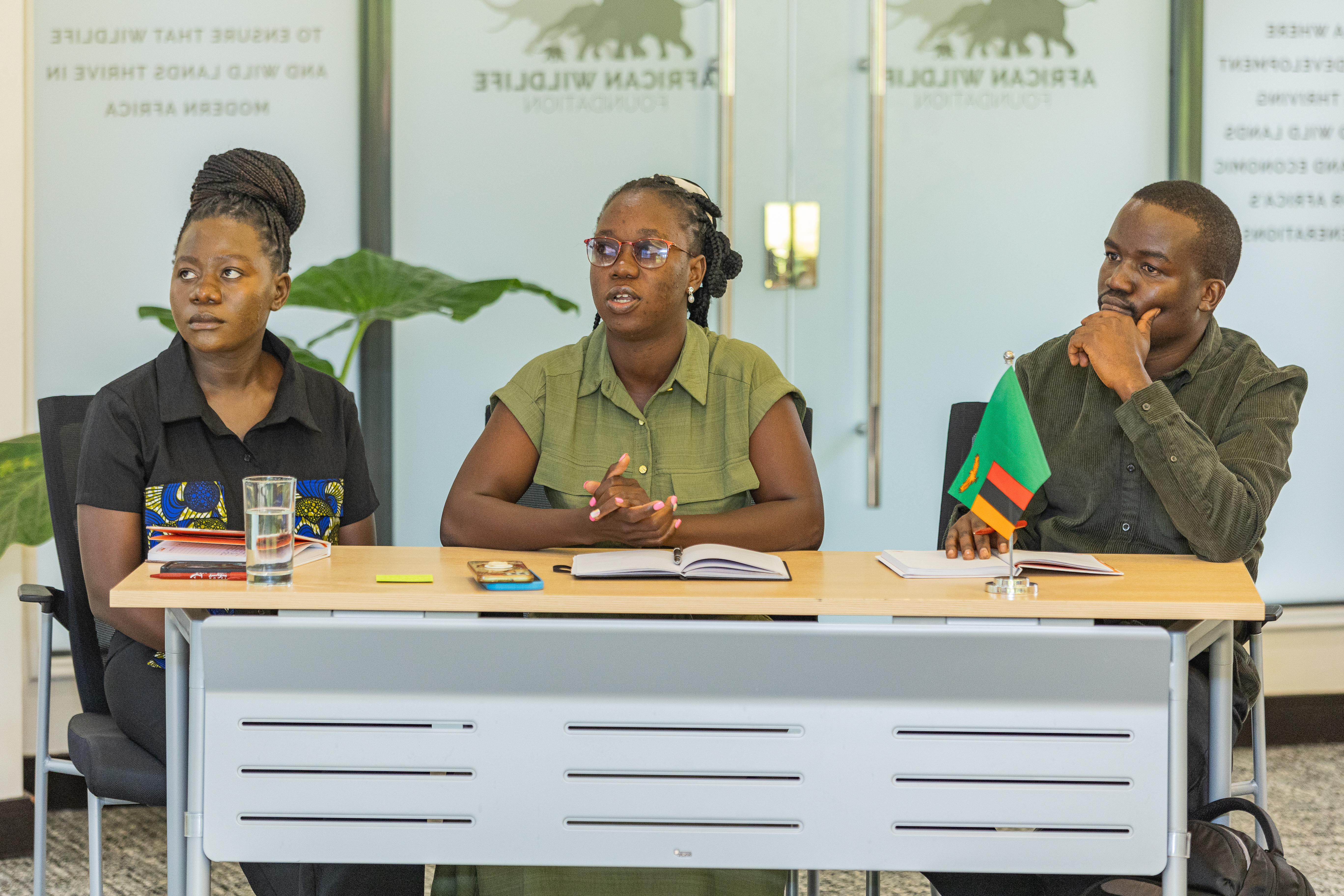 Some of the fellows from the AWF Wall Youth Leadership and Management Fellows 2025 cohort during one of the training sessions
