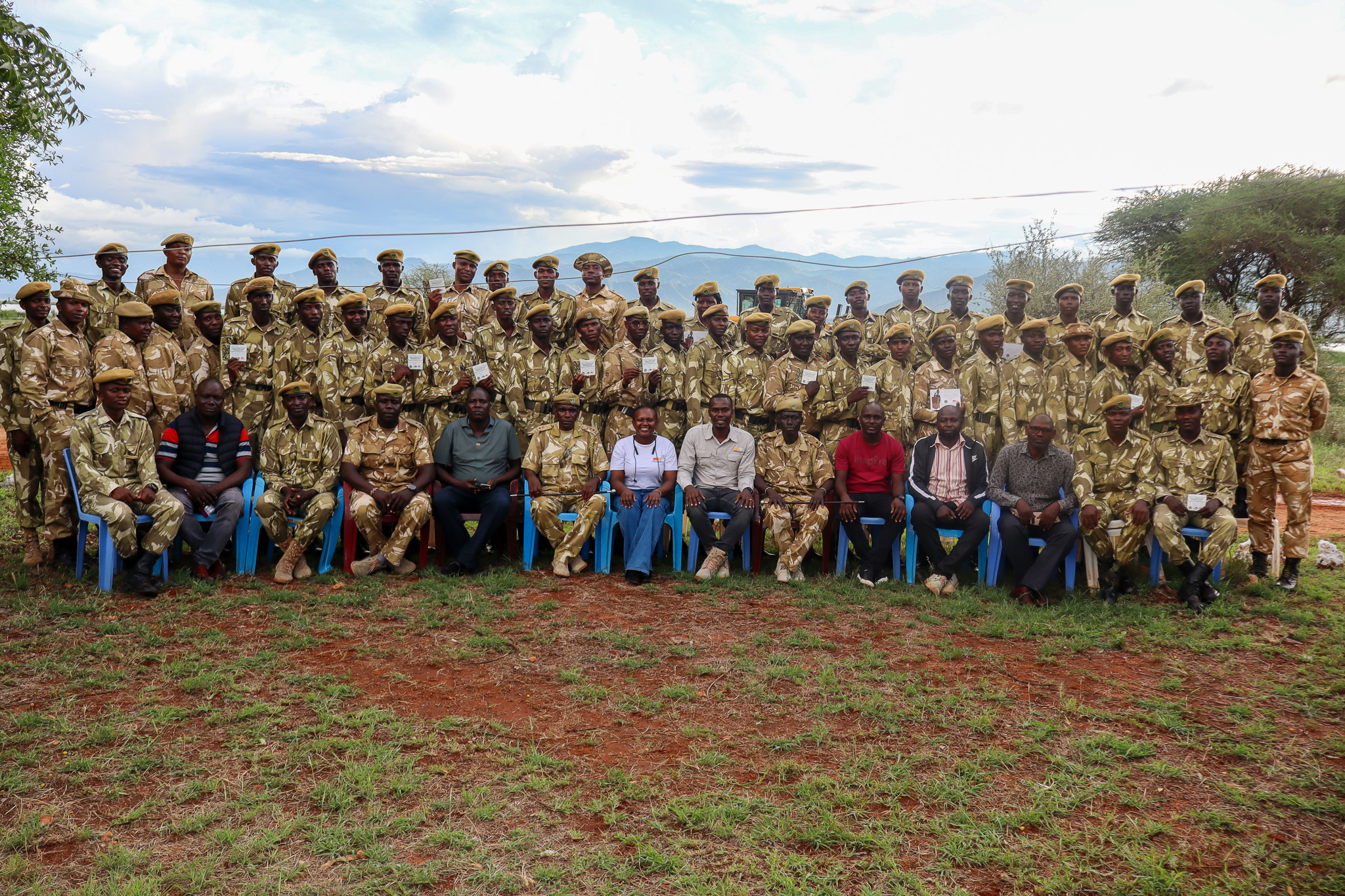Group photo during the first responders training for newly recruited KWS rangers at Lake Jipe grounds
