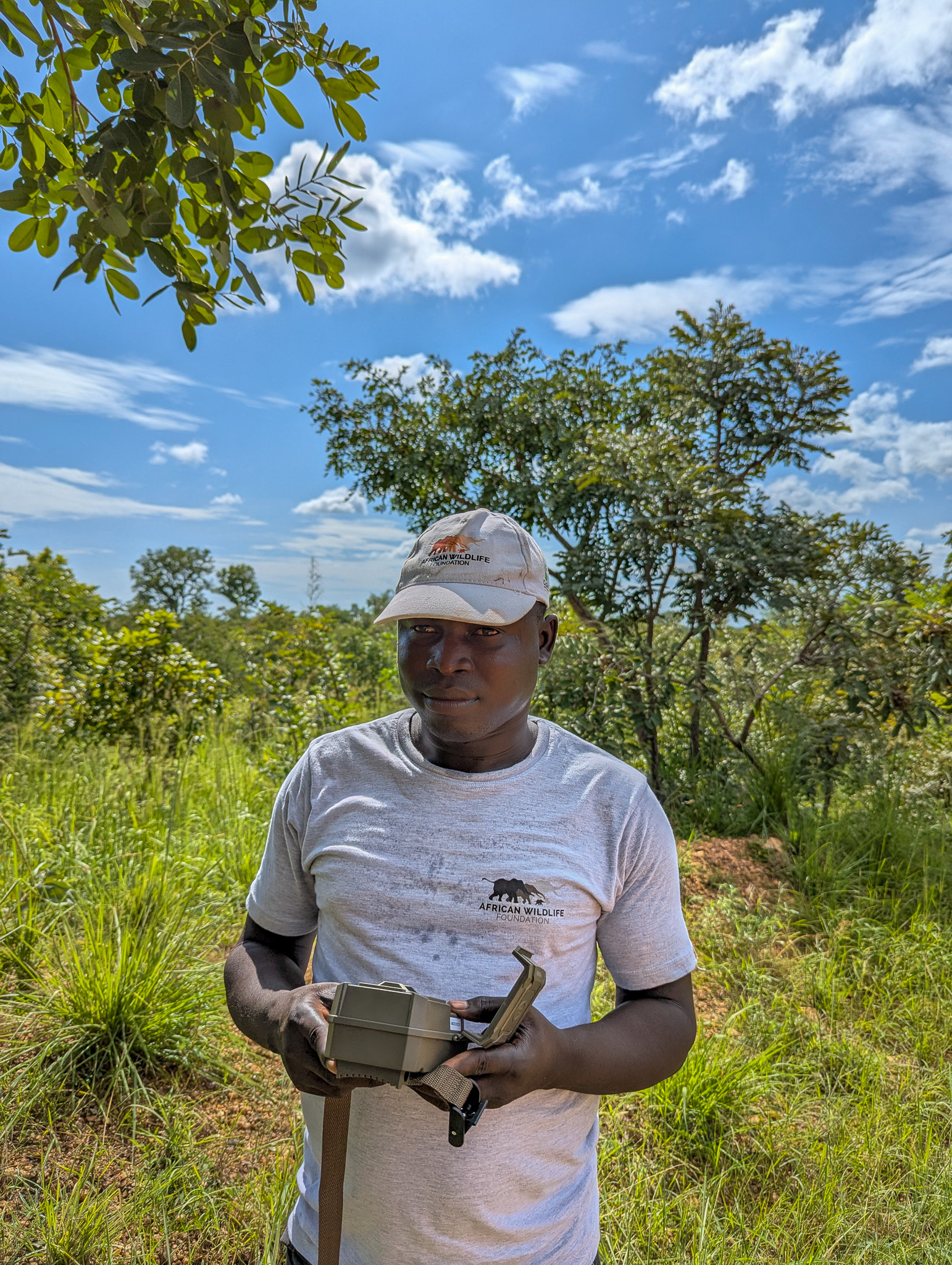 AWF Technical assistant, Dr. Kondasso Taiga in Faro National Park during the Wildlife Survey