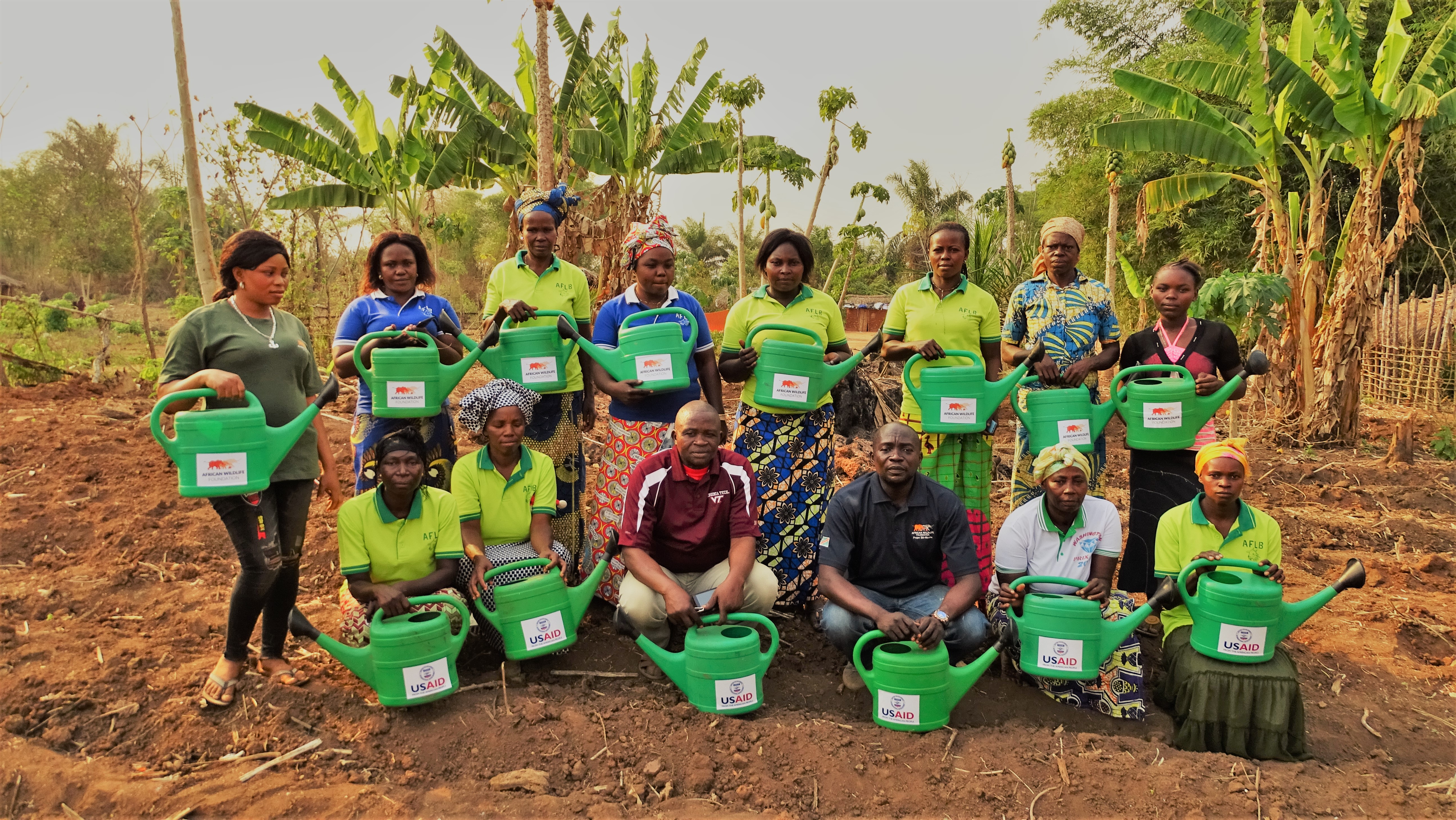 Donation of watering cans to women farmers for the upkeep of their vegetable fields during the dry season