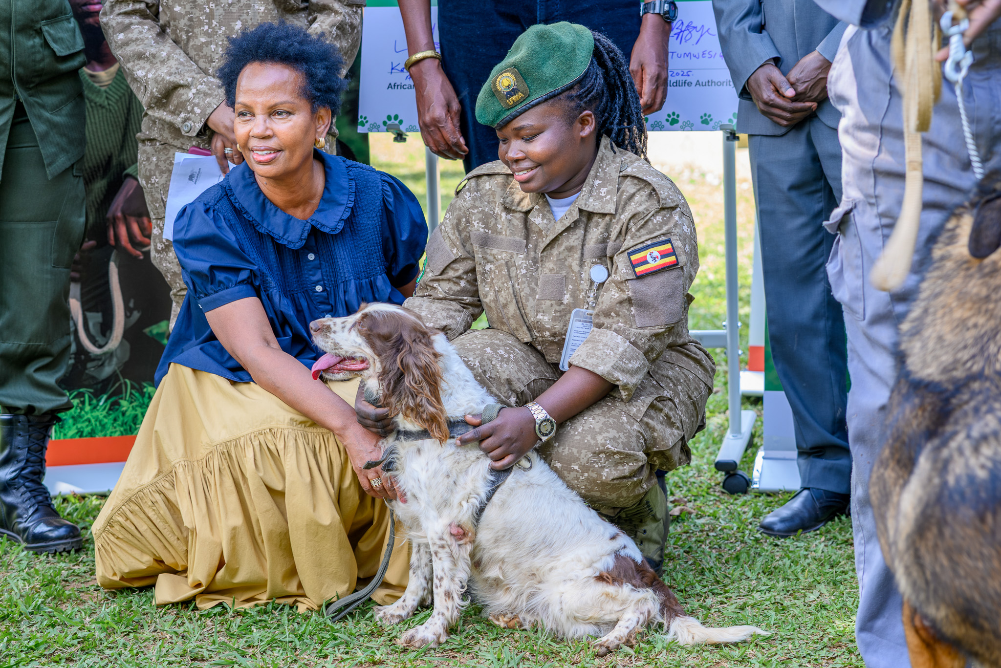  Rose Ssebatindira, AWF Uganda Country Director, at the Entebbe Canine Unit during the Canines for Conservation program transition ceremony.