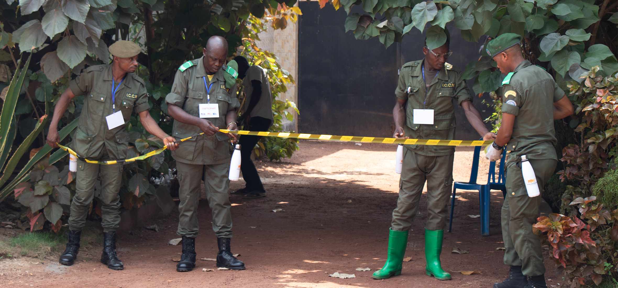 ICCN eco-guards secure a crime scene.