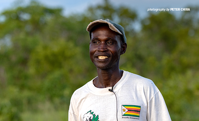 Photo of AWF-supported chili grower in Mbire district in northern Zimbabwe