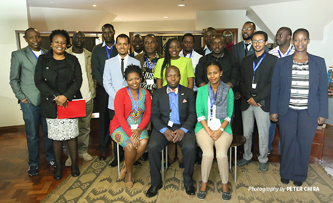 Photo of group of wildlife crime prosecutors after training session at African Wildlife Foundation Photo of group of wildlife crime prosecutors after training session at African Wildlife Foundation
