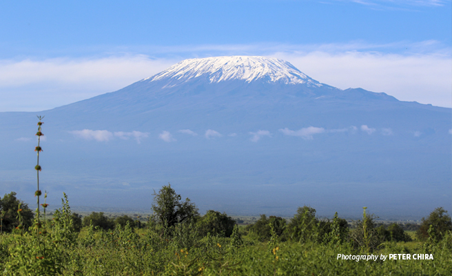 Photo of Tanzania's Mt Kilimanjaro seen from Amboseli National Park in Kenya
