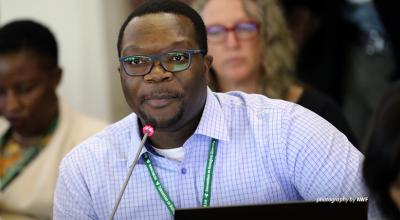 AWF Director of External Affairs Edwin Tambara speaking at international biodiversity conference