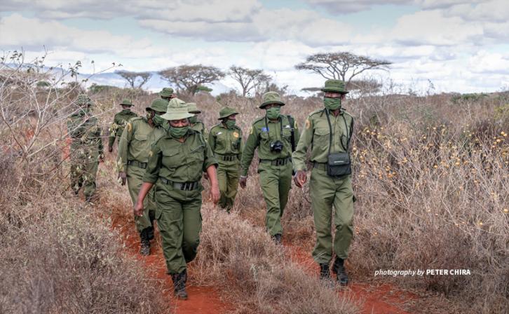 Photo of LUMO Conservancy community wildlife scouts on patrol