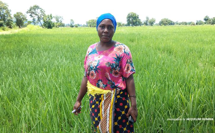 Photo of sustainable rice farmer in Kilombero 