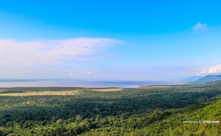 Photo of Lake Manyara from Ngorongoro in Tanzania