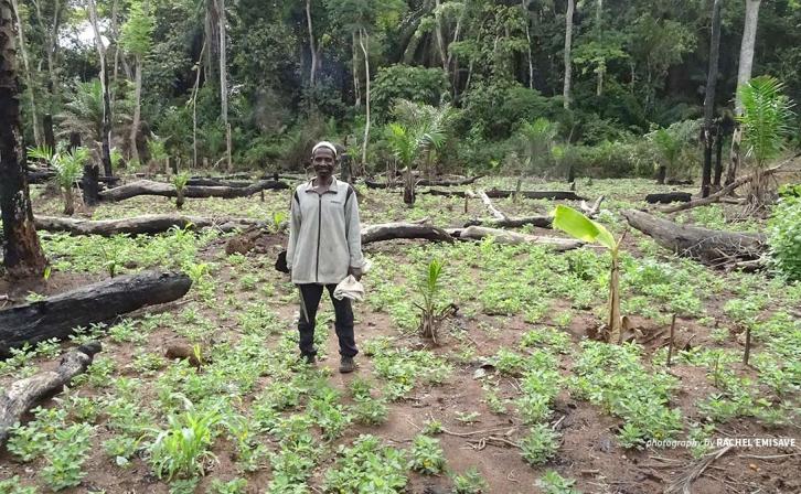 Farmer Raymond Sango in his field in Bili, DRC