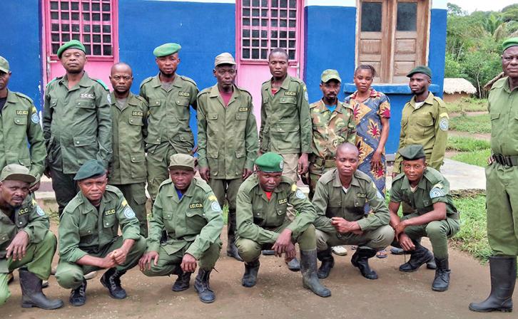 Group photo of Iyondji Community Bonobo Reserve eco-guards