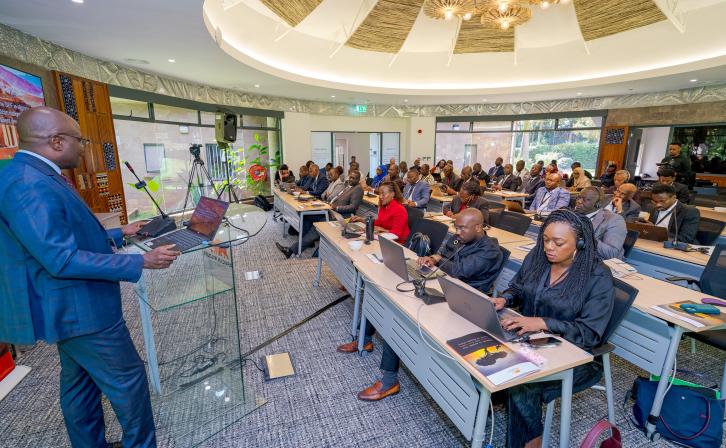GEF Africa Regional Director, Jonky Tenou leads a session during the GEF Operational Focal Points (OFP's) at the African Wildlife Foundation Headquarters in Nairobi, Kenya   