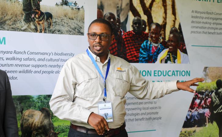 Pastor Magingi, AWF Tanzania Country Coordinator, during one of his presentations.