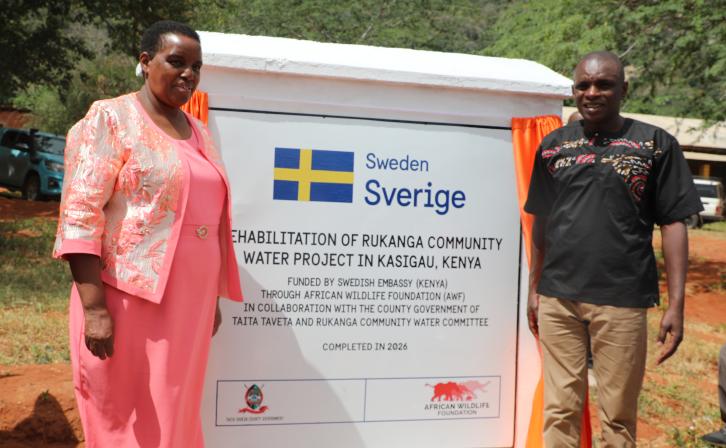 Signage for the Rukanga Community Water Project in Southern Kenya.