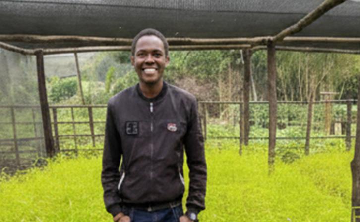 Meet Hitimana Fideli, a youth volunteer at the Volcanoes National Park bamboo nursery.