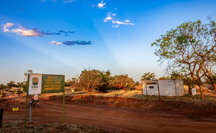 Lokumoit Gate marks the entrance to Kidepo Valley National Park, one of Uganda’s most remarkable wildlife landscapes.