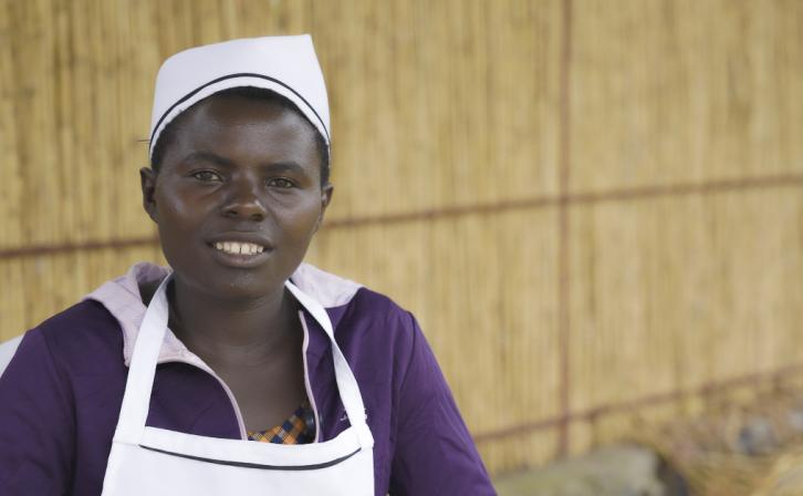 Umutesi Solange, a Culinary Arts student in Rwanda.