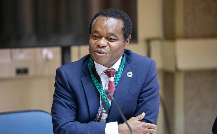 AWF Vice President for Global Policy and Governance Frederick Kumah attends a meeting with African governments at the United Nations Office at Nairobi in 2025.