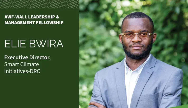 Elie Bwira, a Charles R. Wall Conservation Leadership and Management fellow.