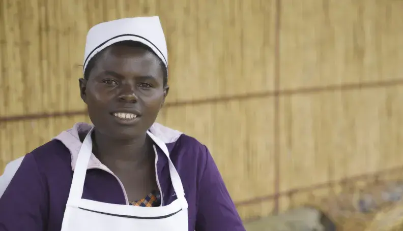 Umutesi Solange, a Culinary Arts student in Rwanda.