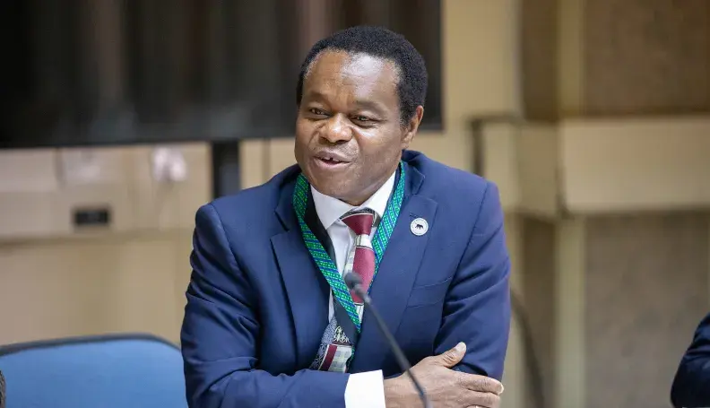 AWF Vice President of Global Policy and Governance Frederick Kumah attends a meeting with African governments at the United Nations Office at Nairobi in 2025.