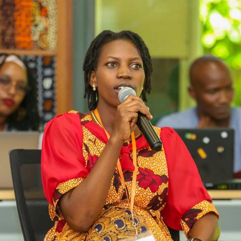 Maraika Amabile speaking during the 2024 AWF-Wall Leadership and Management Fellowship.