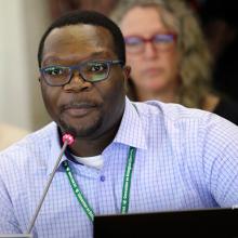 AWF Director of External Affairs Edwin Tambara speaking at international biodiversity conference