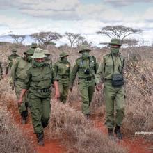 Photo of LUMO Conservancy community wildlife scouts on patrol