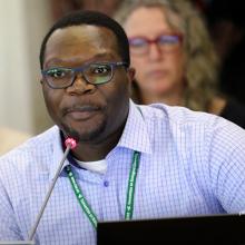 AWF Director of External Affairs Edwin Tambara speaking at international biodiversity conference