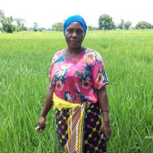 Photo of sustainable rice farmer in Kilombero 