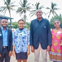 AWF CEO and Charles Wall Young African Policy Fellows at AMCEN