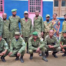 Group photo of Iyondji Community Bonobo Reserve eco-guards