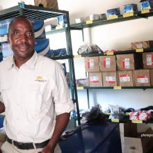 Simbarashe Mahupete in vehicle workshop