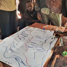 People looking at a map.